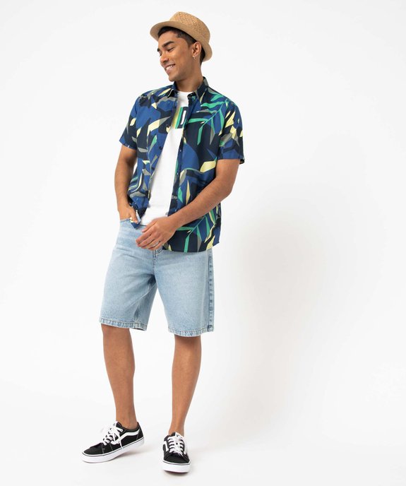 Bermuda en jean homme en denim délavé vue5 - GEMO 4G HOMME - GEMO