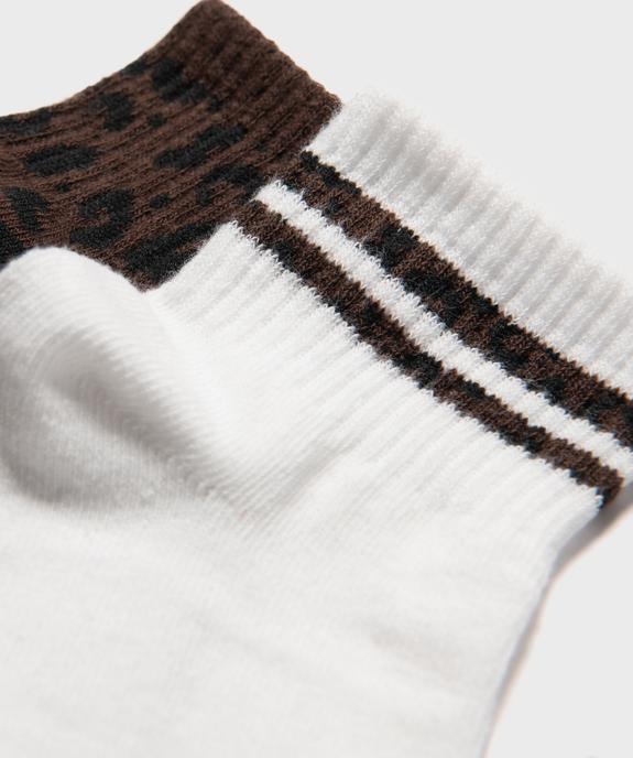 Socquettes à motifs léopard femme (lot de 2) vue2 - GEMO(HOMWR FEM) - GEMO