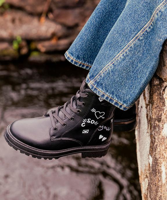 Bottines avec inscriptions et touches pailletées fille - Lovely Wings vue7 - LOVELY WINGS GEMO FOR GOOD - GEMO