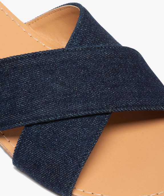 Sandales plates à larges brides croisées femme - Valentina Baldano dessus denim vue6 - VALENTINA BALDA - GEMO