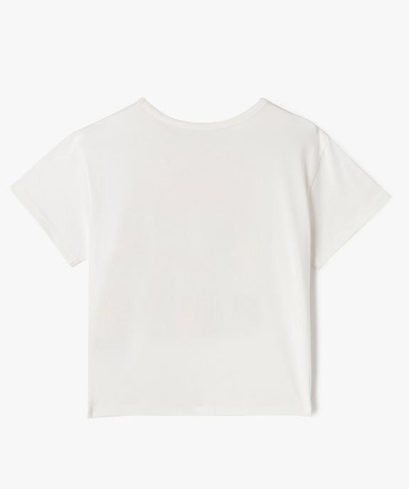 Tee-shirt manches courtes avec motif estival fille vue7 - GEMO 4G FILLE - GEMO