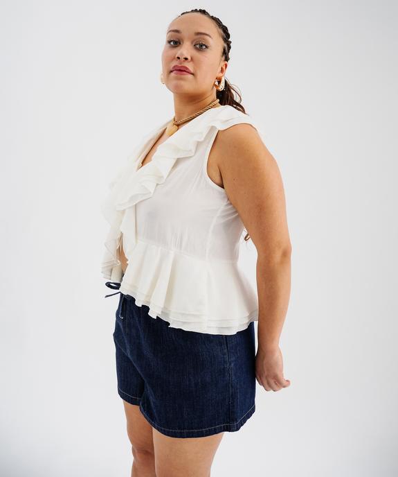 Short en jean coupe large femme grande taille vue4 - GEMO (G TAILLE) - GEMO