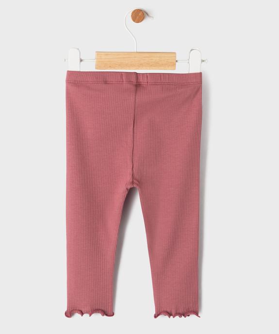 Legging en maille côtelée et finitions froncées bébé fille vue3 - GEMO 4G BEBE - GEMO