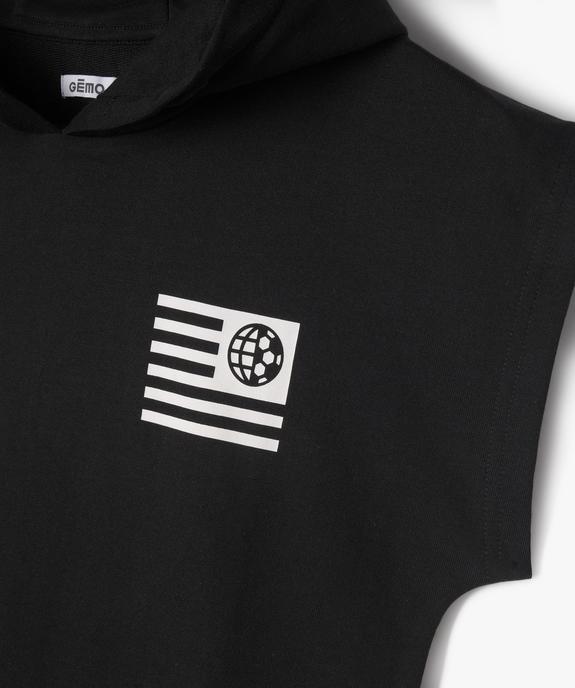 Sweat à capuche sans manches avec poche kangourou garçon vue2 - GEMO (JUNIOR) - GEMO