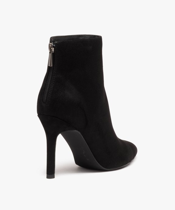 Bottines femme unies à talon fin et bout pointu vue4 - GEMO(URBAIN) - GEMO