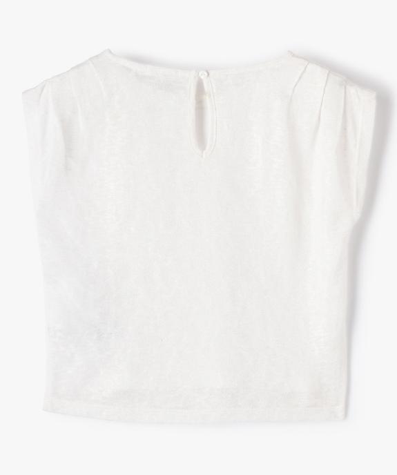 Tee-shirt fille à manches courtes en maille pailletée vue3 - GEMO (ENFANT) - GEMO