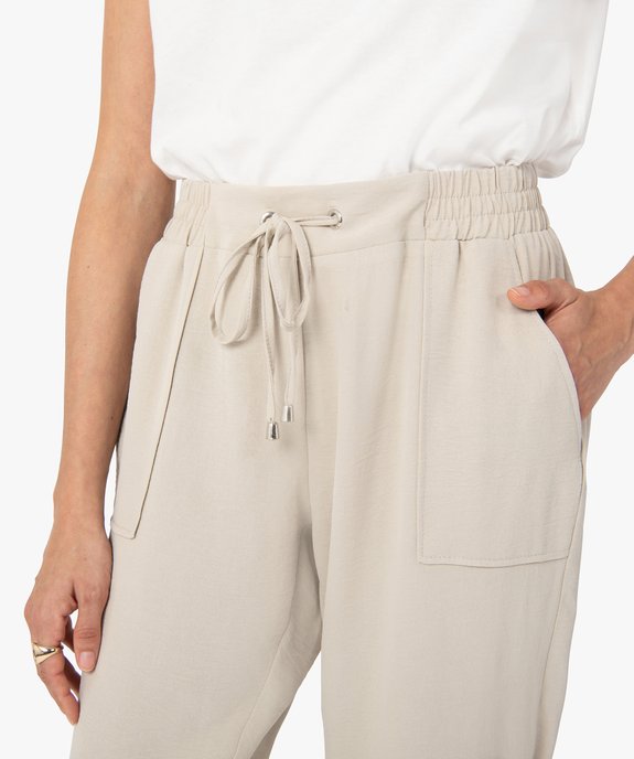 Pantalon femme fluide coupe ample resserrée dans le bas vue2 - GEMO(FEMME PAP) - GEMO