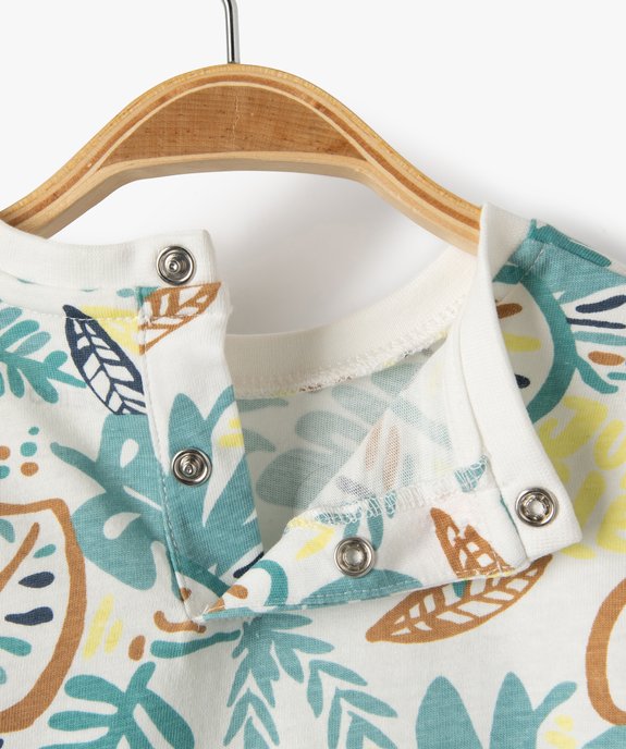 Tee-shirt bébé garçon à manches courtes imprimé feuillages vue2 - GEMO 4G BEBE - GEMO