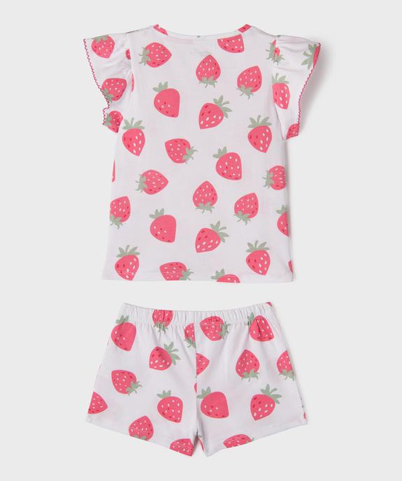 Pyjashort en jersey de coton imprimé à haut blouse fille vue3 - GEMO 4G FILLE - GEMO