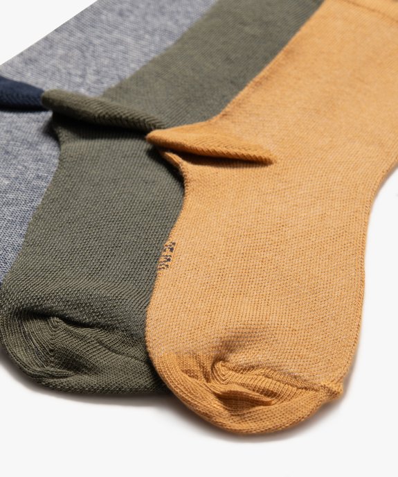 Chaussettes tige haute en coton piqué garçon (lot de 3) vue2 - GEMO (ENFANT) - GEMO