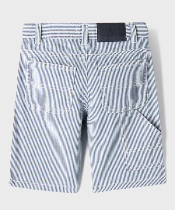 Bermuda rayé coupe regular garçon - LuluCastagnette vue3 - LULUCASTAGNETTE - GEMO