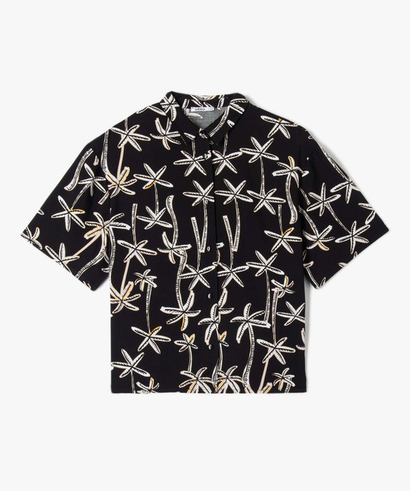 Chemise fille à manches courtes avec motifs palmiers vue2 - GEMO (JUNIOR) - GEMO