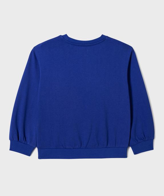 Sweat ample avec inscription poitrine fille vue3 - GEMO 4G FILLE - GEMO