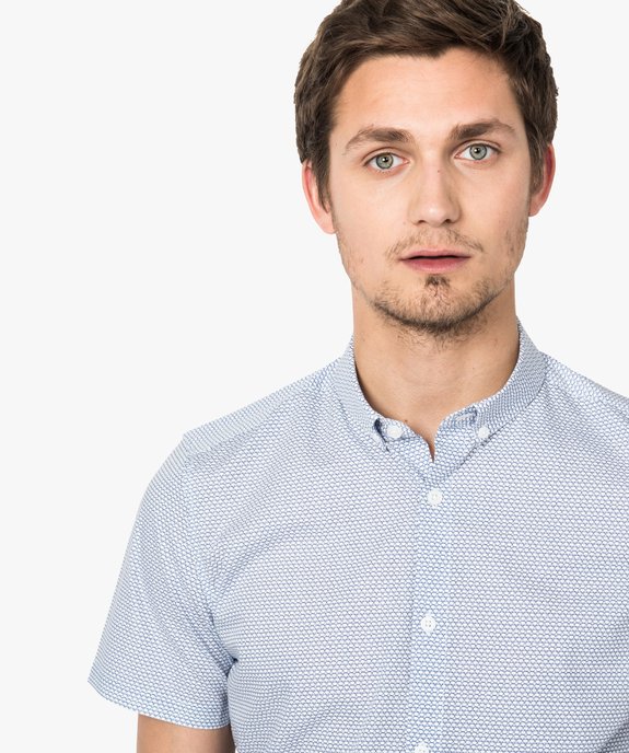 Chemise à motifs à manches courtes vue2 - GEMO (HOMME) - GEMO
