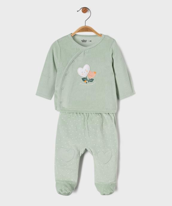 Pyjama en velours 2 pièces bébé  vue1 - GEMO 4G BEBE - GEMO