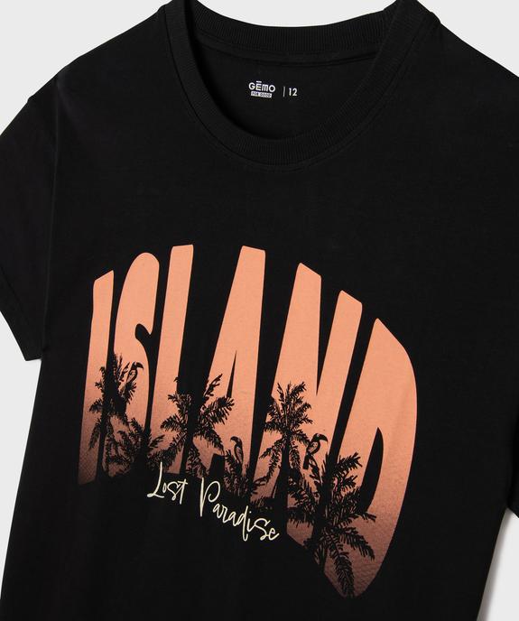 Chemise de nuit inscription paradisiaque fille vue2 - GEMO 4G FILLE - GEMO