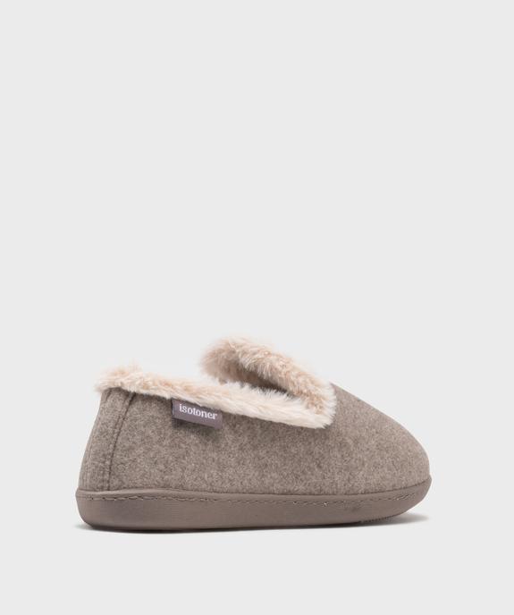 Chaussons enveloppants doublés fourrure imitation femme - Isotoner vue4 - ISOTONER - GEMO