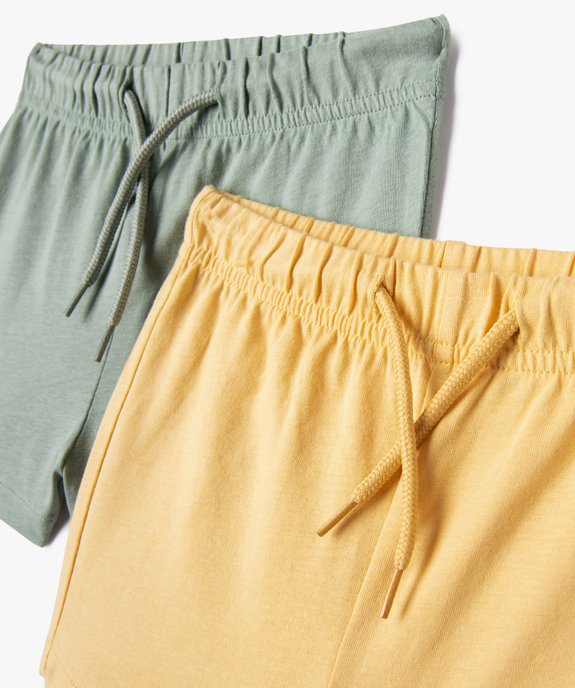 Short en jersey à taille élastiquée bébé garçon (lot de 2) vue2 - GEMO(BEBE DEBT) - GEMO