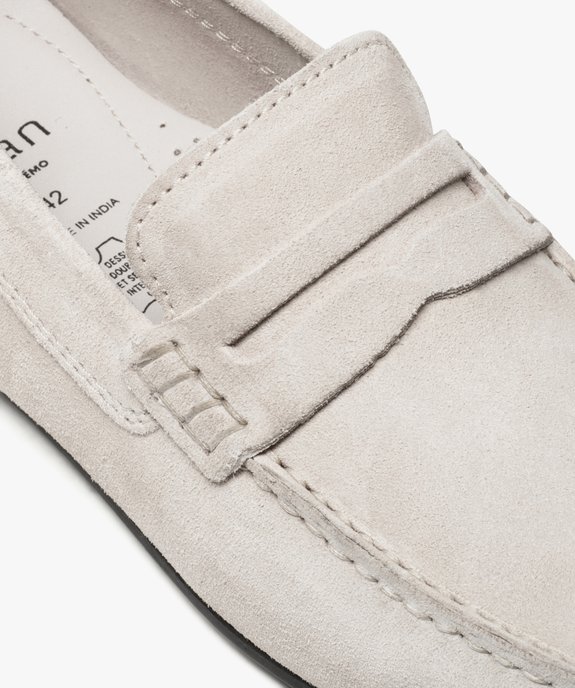 Mocassins homme dessus et intérieur cuir avec surpiqûres vue6 - GEMO (HOMME) - GEMO