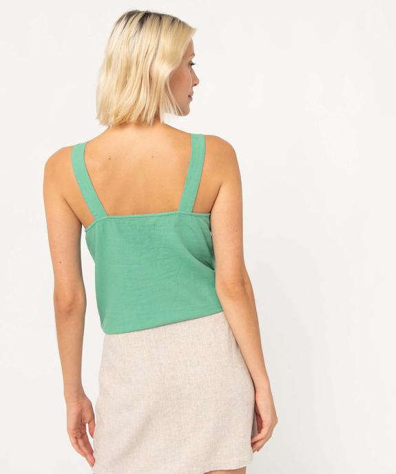 Débardeur femme avec bretelles fantaisie contenant du lin vue3 - GEMO 4G FEMME - GEMO