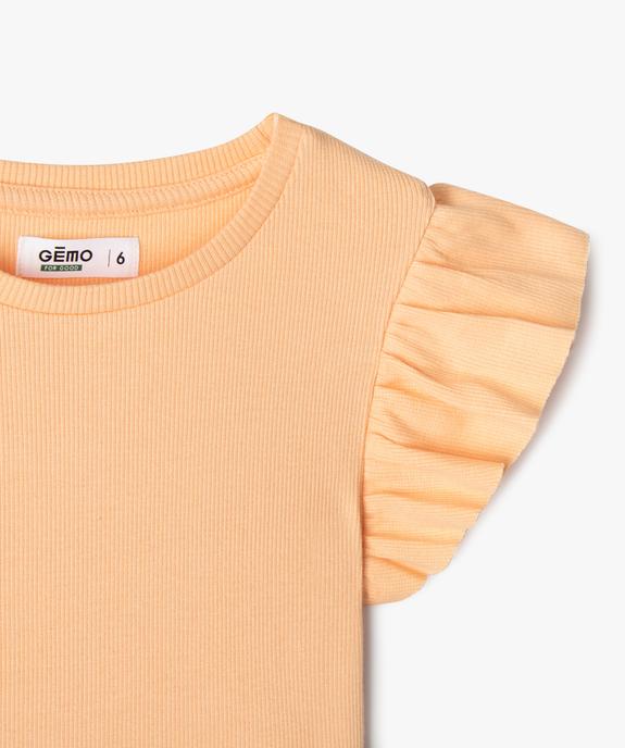 Tee-shirt manches courtes à volants fille vue2 - GEMO 4G FILLE - GEMO