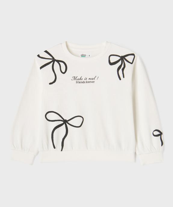 Sweat imprimé  intérieur molletonné fille vue1 - GEMO 4G FILLE - GEMO