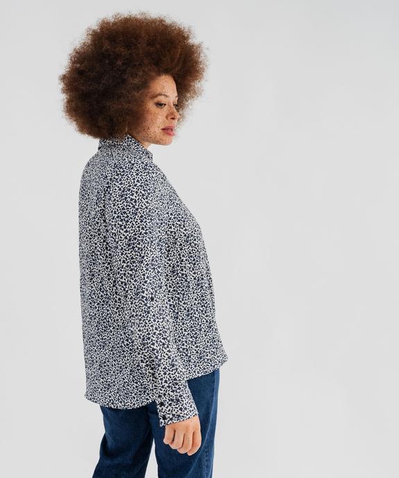 Chemise manches longues imprimée en maille gaufrée femme grande taille vue3 - GEMO (G TAILLE) - GEMO