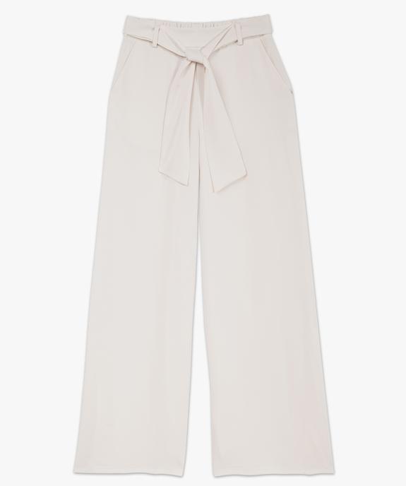 Pantalon de soirée large en satin avec ceinture femme vue4 - GEMO(FEMME PAP) - GEMO