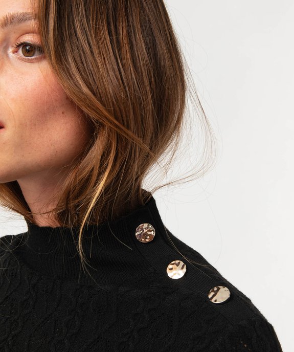Pull fin en maille fantaisie ajourée femme vue6 - GEMO(FEMME PAP) - GEMO