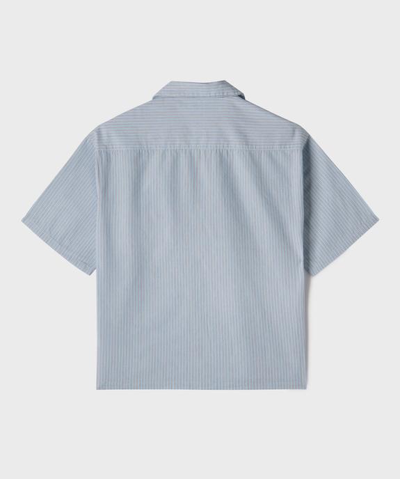 Chemise manches courtes rayée à col cubain garçon vue4 - GEMO (JUNIOR) - GEMO