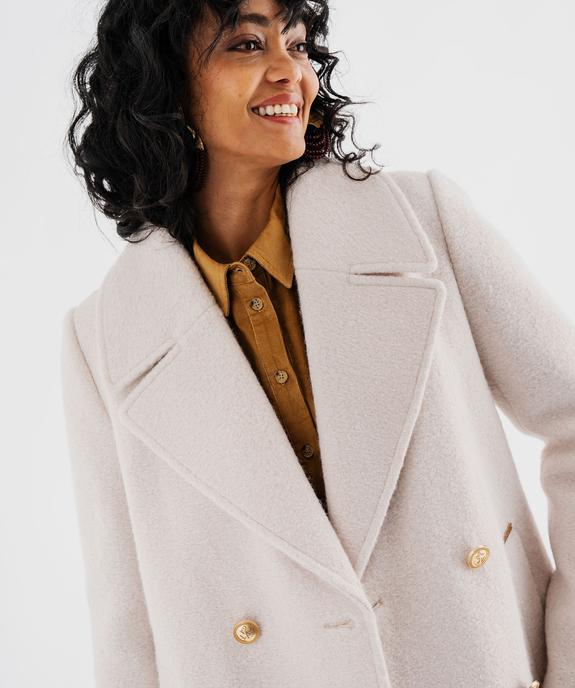 Manteau chic en maille bouclette femme - LuluCastagnette vue3 - LULUCASTAGNETTE - GEMO