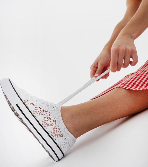 Tennis en toile ajourée façon macramé femme - Follow Me vue1 - FOLLOW ME - GEMO