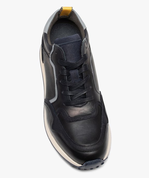 Baskets homme casual dessus cuir uni - Tanéo vue5 - TANEO - GEMO