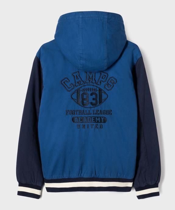 Blouson teddy à capuche style université américaine garçon - Camps United vue4 - CAMPS - GEMO