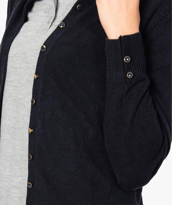 Gilet pour femme boutonné sur l'avant avec col rond vue2 - GEMO (MAILLE) - GEMO