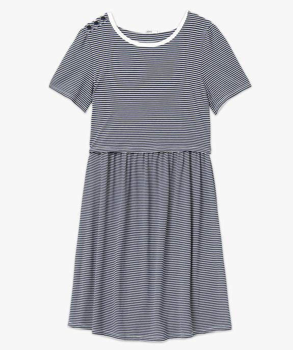 Robe d'allaitement rayée à manches courtes ouverture discrète vue4 - GEMO (MATER) - GEMO