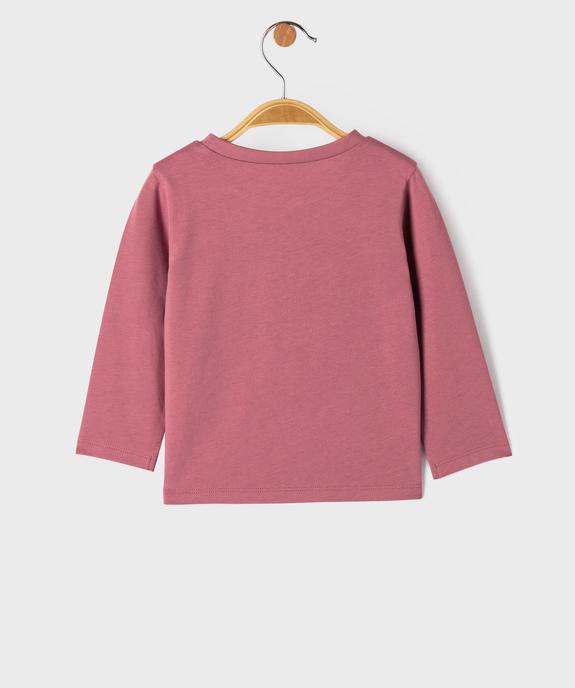 Tee-shirt manches longues imprimé bébé fille vue3 - GEMO 4G BEBE - GEMO