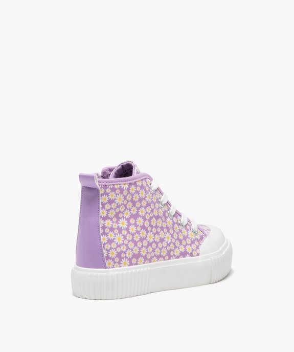 Baskets fille mid-cut à motifs avec zip et à semelle épaisse vue4 - PREMIER PRIX BY GEMO - GEMO