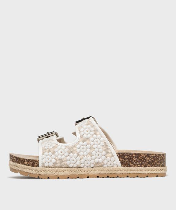 Mules à semelle plateforme et larges brides brodées femme - 5 Miles vue1 - 5 MILES - GEMO