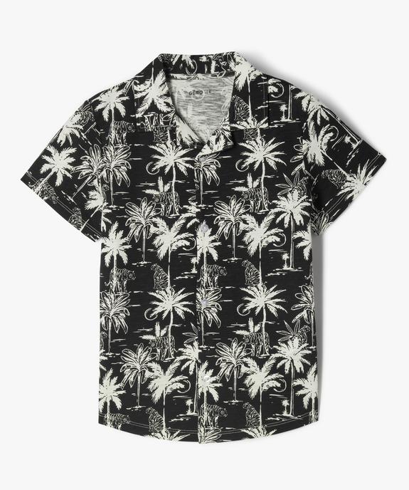 Chemise col cubain imprimée en jersey de coton flammé garçon vue2 - GEMO (ENFANT) - GEMO