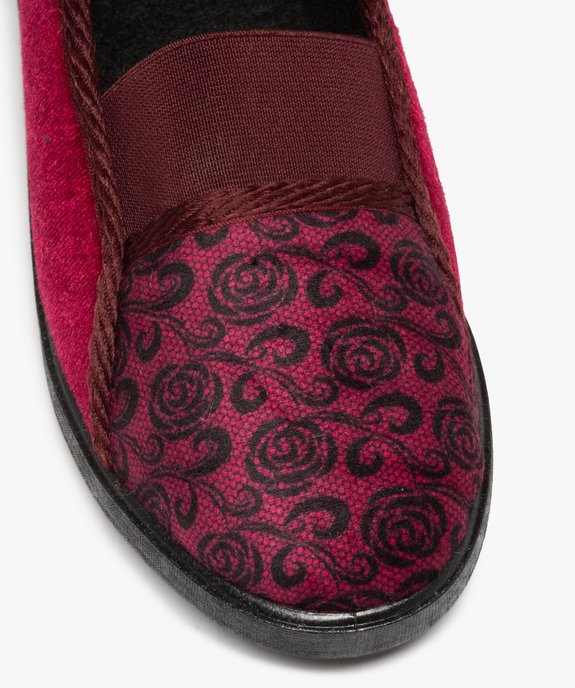 Chaussons femme confort en velours dessus élastiqué vue6 - GEMO(HOMWR FEM) - GEMO