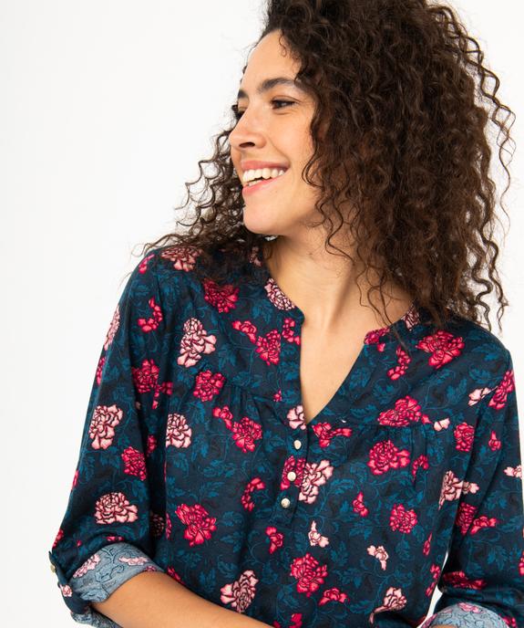 Tee-shirt à manches longues imprimé en polyester recyclé femme vue2 - GEMO 4G FEMME - GEMO