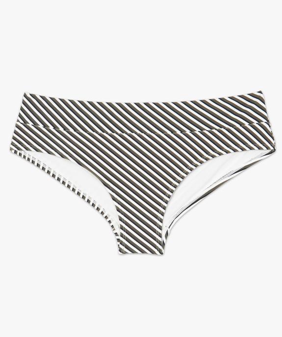 Bas de maillot de bain femme rayé forme shorty vue4 - GEMO (PLAGE) - GEMO