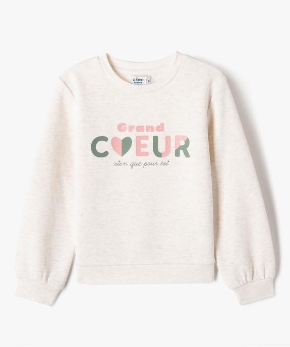 Sweat molletonné avec motif girly fille vue2 - GEMO 4G FILLE - GEMO