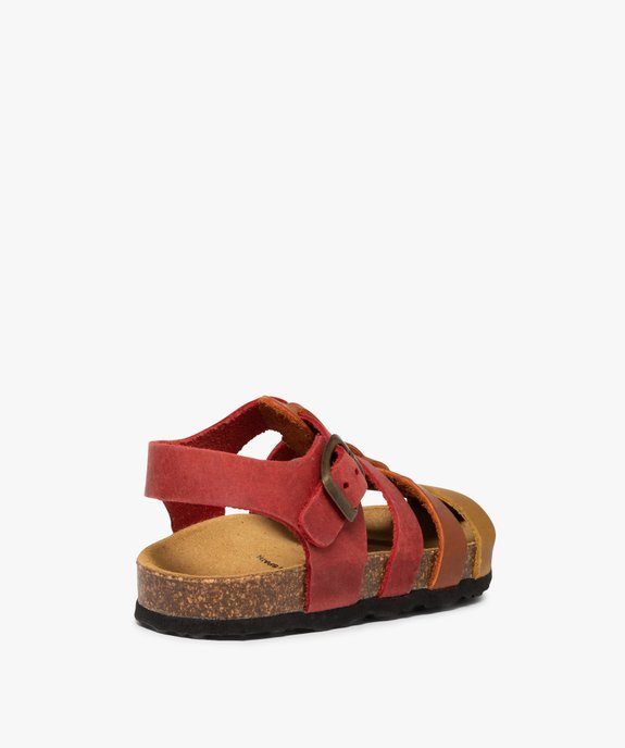 Sandales garçon à brides en cuir colorées et bout fermé vue4 - GEMO (ENFANT) - GEMO
