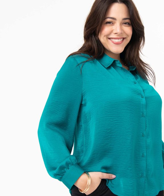 Chemise femme grande taille en matière satinée vue2 - GEMO (G TAILLE) - GEMO