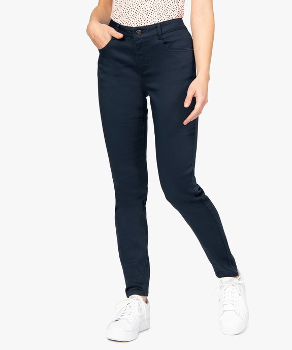 Pantalon femme coupe slim en toile extensible vue1 - GEMO(FEMME PAP) - GEMO