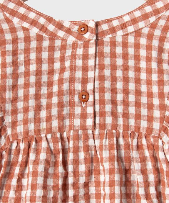 Blouse à motif vichy en maille gaufrée bébé fille vue3 - GEMO(BEBE DEBT) - GEMO