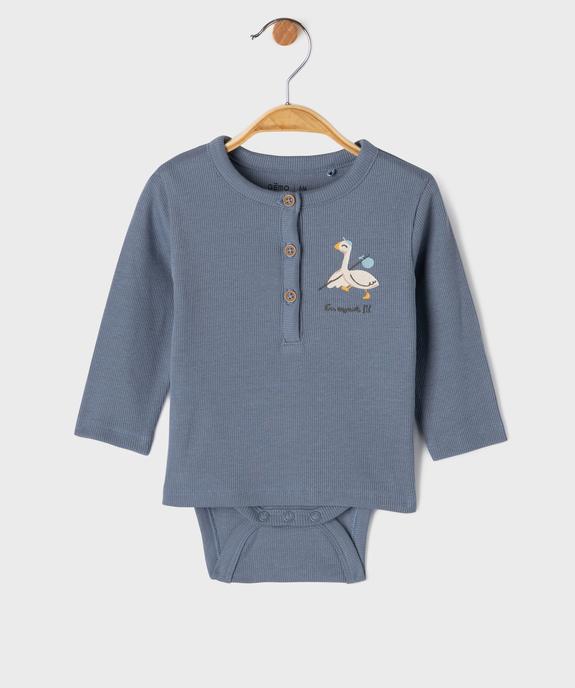 Tee-shirt body 2 en 1 bébé garçon vue1 - GEMO(BB COUCHE) - GEMO