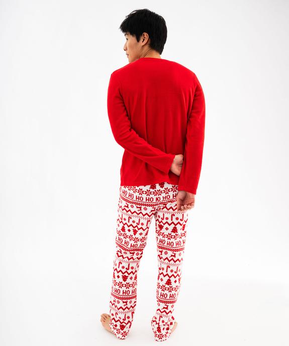 Pyjama de Noël en polaire imprimée homme vue3 - GEMO(HOMWR HOM) - GEMO